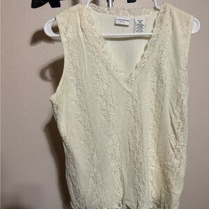 Covington Women's Ivory Sleeveless Lace Blouse